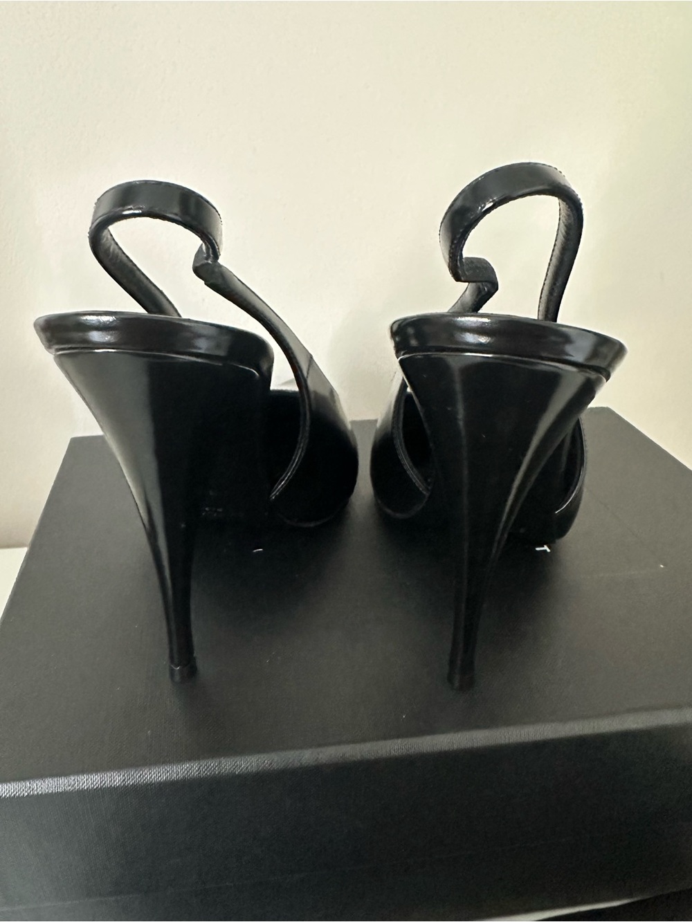 Saint Laurent Black Glazed Leather FAYE 110 PUMPS 39 - Picture 5 of 7